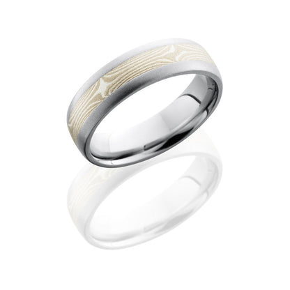 Lashbrook Cobalt Chrome 6mm Domed Band With 3mm Mokume CC6D13/MSSPD