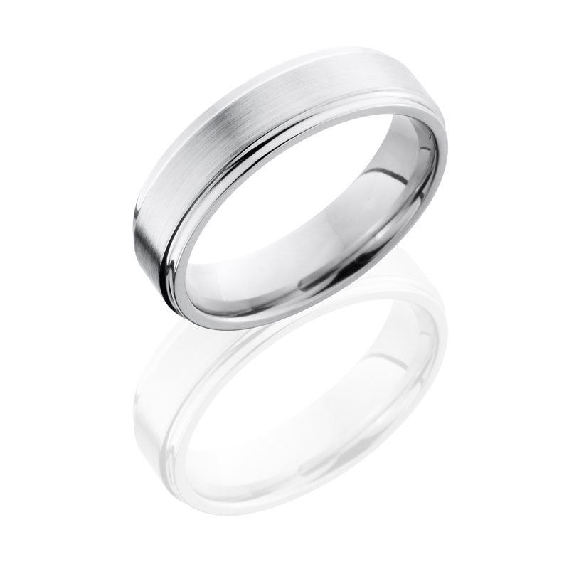 Lashbrook Cobalt Chrome 6mm Flat Band With Grooved Edges CC6FGE