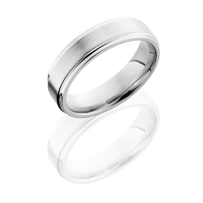 Lashbrook Cobalt Chrome 6mm Flat Band With Grooved Edges CC6FGE