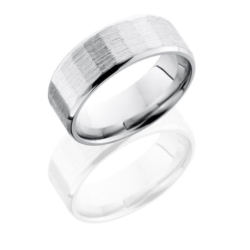 Lashbrook Cobalt Chrome 8mm Beveled Band With Facet Pattern CC8BFACET1