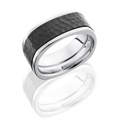 Lashbrook Cobalt Chrome 10mm Flat, Square Band With 6mm Zirconium Inlay CCPF9FSQ16/Z