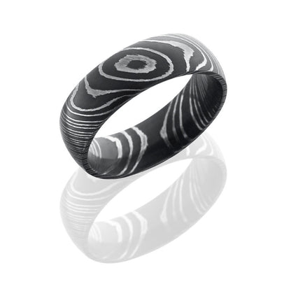 Lashbrook Damascus Steel 7mm Domed Band D7D