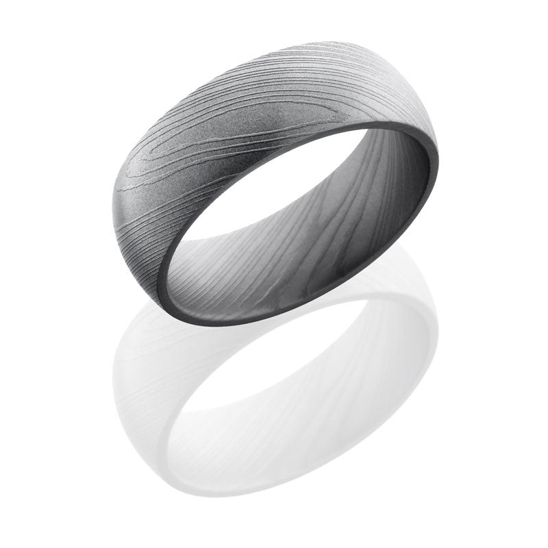 Lashbrook Damascus Steel 8mm Domed Band D8D