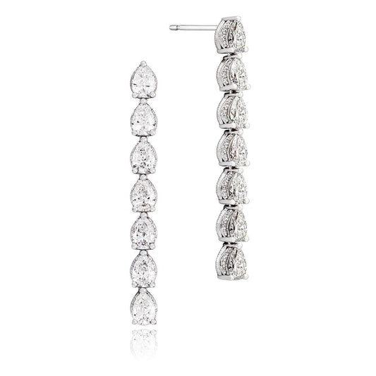 Pear Diamond Drop Earrings