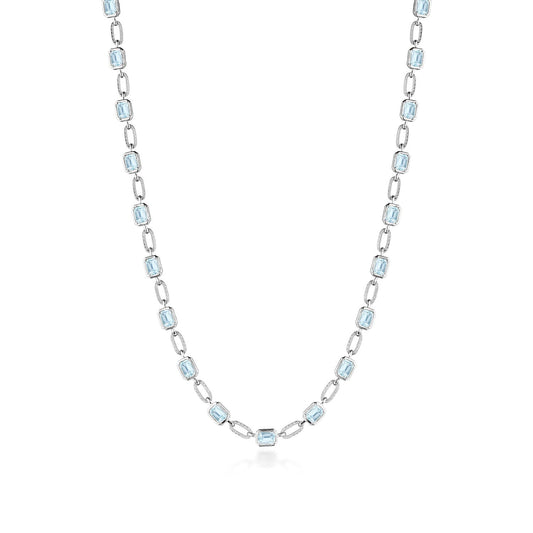 Sky Blue Topaz Link Necklace