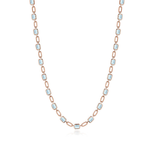 Sky Blue Topaz Link Necklace