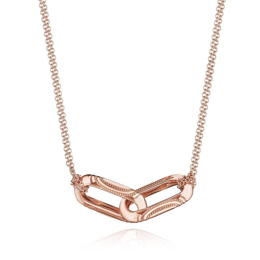 Double Link Pendant, Milgrain