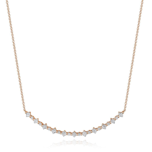 Carr������ and Round Diamond Necklace in 18kt Rose Gold