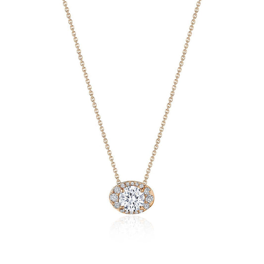 17" Horizontal Oval Bloom Diamond Necklace