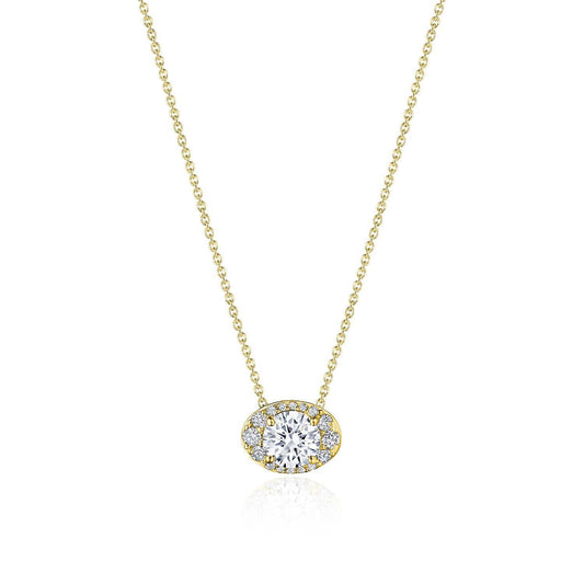 17" Horizontal Oval Bloom Diamond Necklace