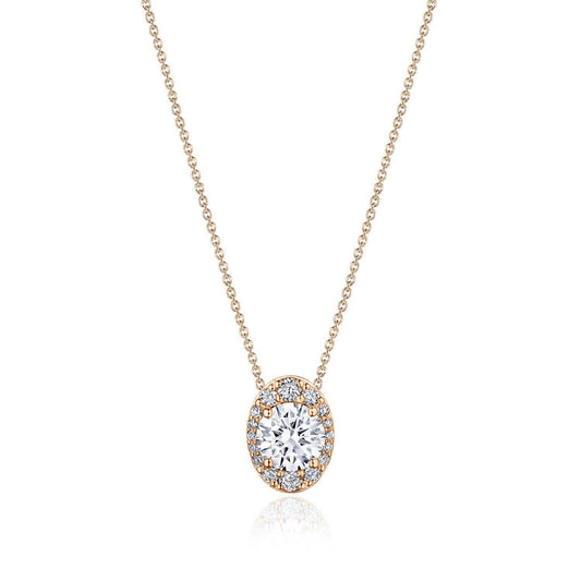 17" Vertical Oval Bloom Diamond Necklace