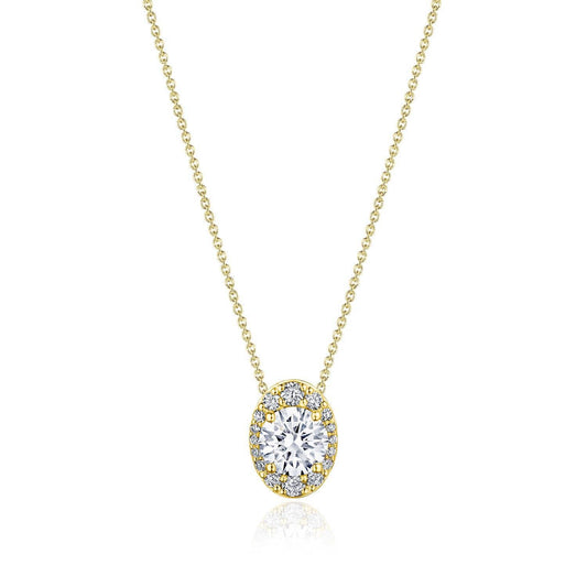 17" Vertical Oval Bloom Diamond Necklace