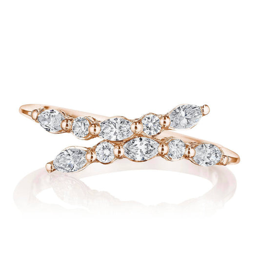 Marquise and Round Diamond Ring in 18kt Rose Gold