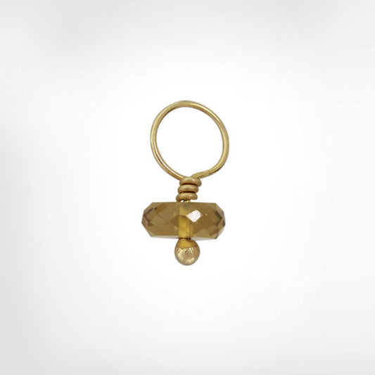Whiskey Quartz Faceted Rondelle