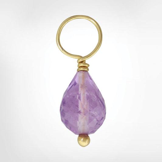 Purple Amethyst Faceted Drop