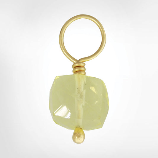 Lemon Citrine Faceted Cube