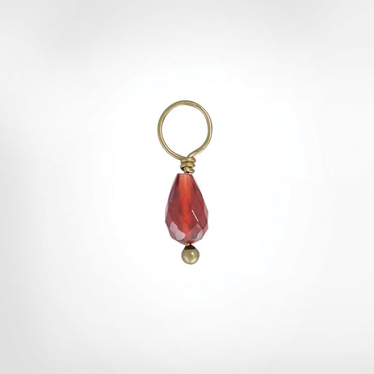 Garnet Faceted Drop