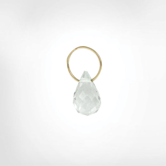 White Topaz High Faceted Drop