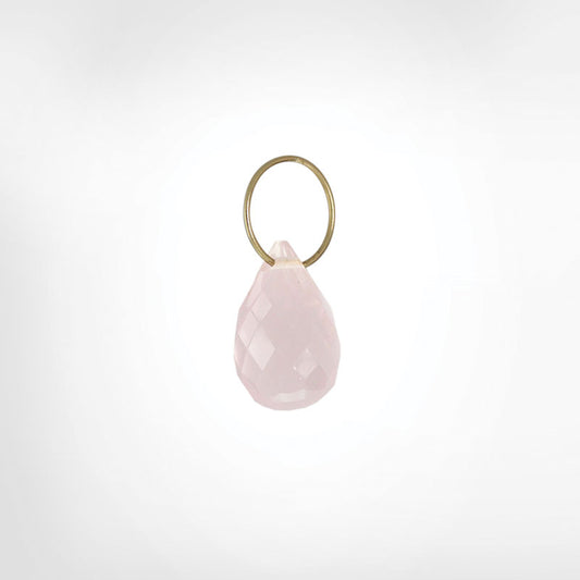 Rose Quartz High Faceted Drop