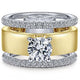 Gabriel "Aiza" Two-Tone Wide Diamond Engagement Ring