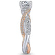 Gabriel "Sandrine" Bypass Twist Two-Tone Diamond Engagement Ring