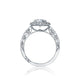 Tacori 18k White Gold Blooming Beauties White Gold Oval Diamond Engagement Ring Setting (0.71 CTW)