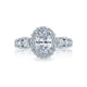Tacori 18k White Gold Blooming Beauties White Gold Oval Diamond Engagement Ring Setting (1.06 CTW)