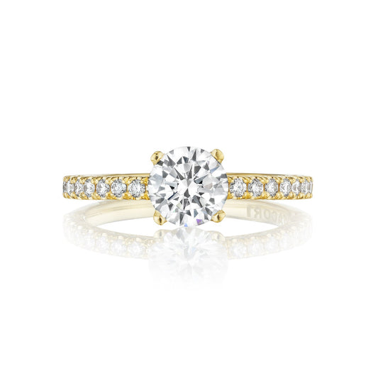 Tacori 18k Yellow Gold Petite Crescent Round Diamond Engagement Ring Setting (0.34 CTW)