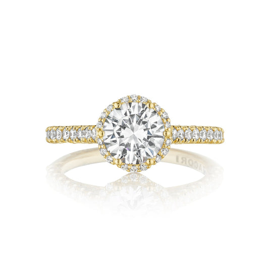 Tacori 18k Yellow Gold Petite Crescent Round Diamond Engagement Ring Setting (0.5 CTW)