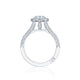 Tacori 18k White Gold Petite Crescent Round Diamond Engagement Ring Setting (0.64 CTW)