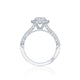 Tacori 18k White Gold Petite Crescent Round Diamond Engagement Ring Setting (0.6 CTW)