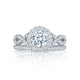 Tacori 18k White Gold Petite Crescent Round Diamond Engagement Ring Setting (0.6 CTW)