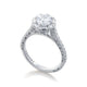 Tacori 18k White Gold Petite Crescent Round Diamond Engagement Ring Setting (0.71 CTW)