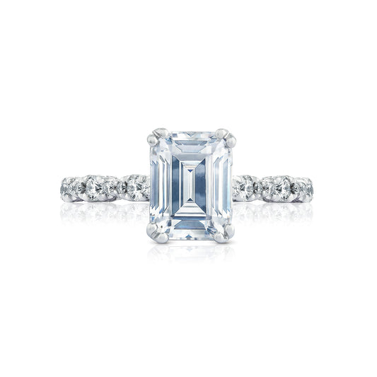 Tacori 18k White Gold Petite Crescent Engagement Ring Setting (0.39 CTW)