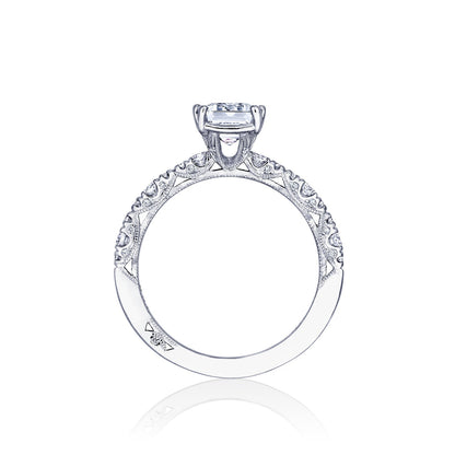 Tacori 18k White Gold Petite Crescent Engagement Ring Setting (0.35 CTW)