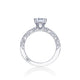 Tacori 18k White Gold Petite Crescent Engagement Ring Setting (0.35 CTW)