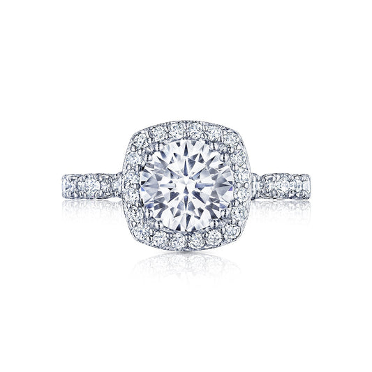 Tacori Platinum Petite Crescent Round Diamond Engagement Ring Setting (0.65 CTW)