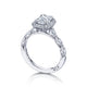 Tacori 18k White Gold Petite Crescent Engagement Ring Setting (0.56 CTW)