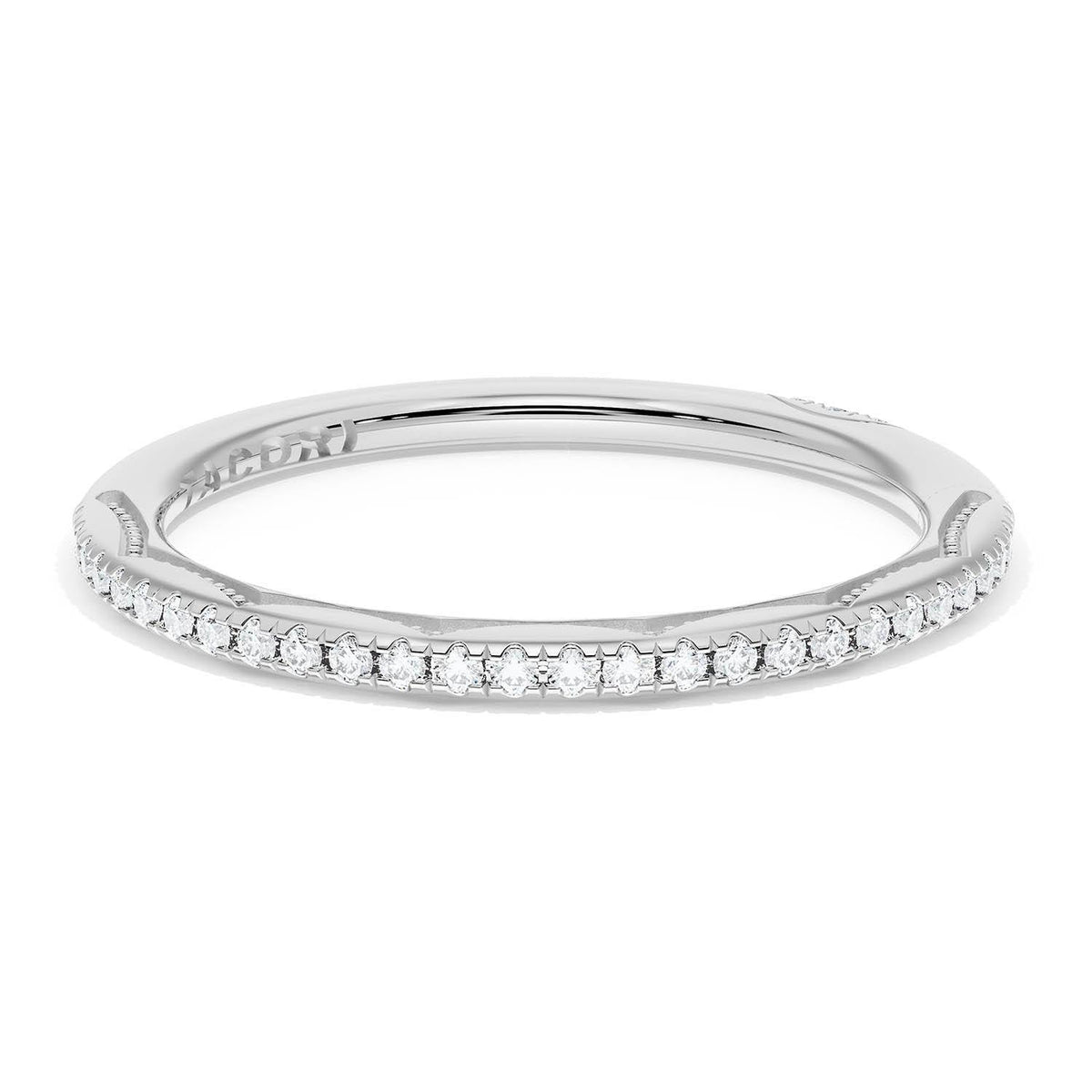 French Pav������ Diamond Wedding Band, 1.70mm