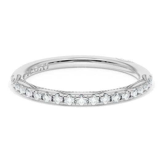 French Pav������ Diamond Wedding Band, 2.0mm