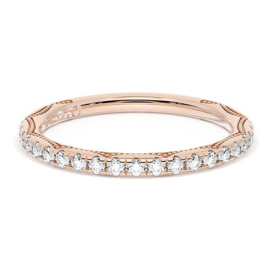 French Pav������ Diamond Wedding Band, 2.0mm