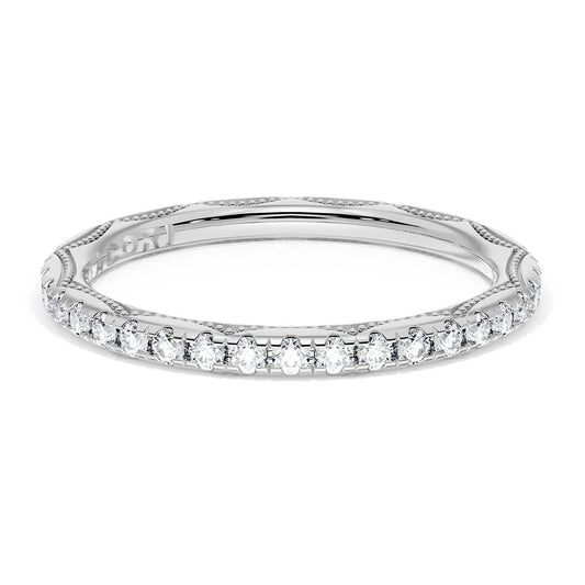 French Pav������ Diamond Wedding Band, 2.0mm