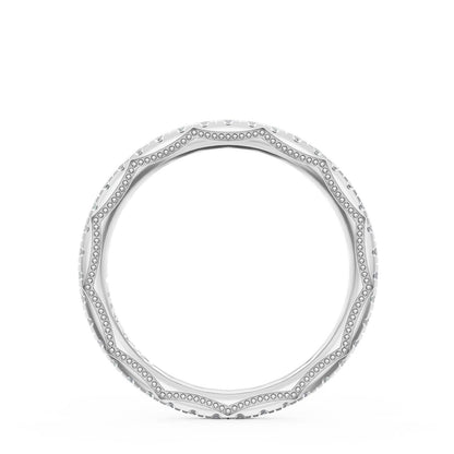 French Pav������ Diamond Wedding Band, 2.0mm