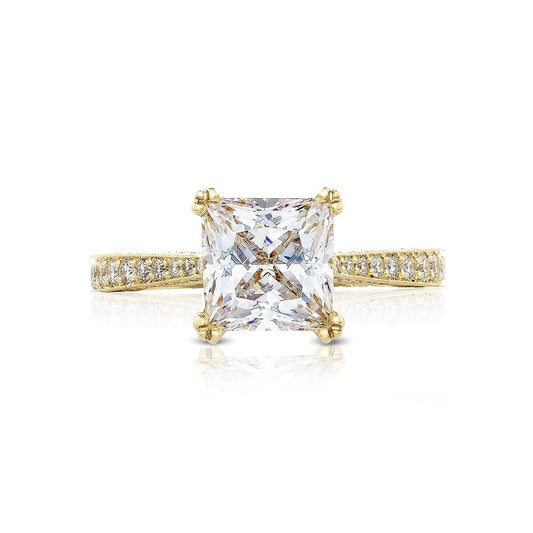 Tacori 18k Yellow Gold RoyalT Princess Diamond Engagement Ring Setting (0.73 CTW)