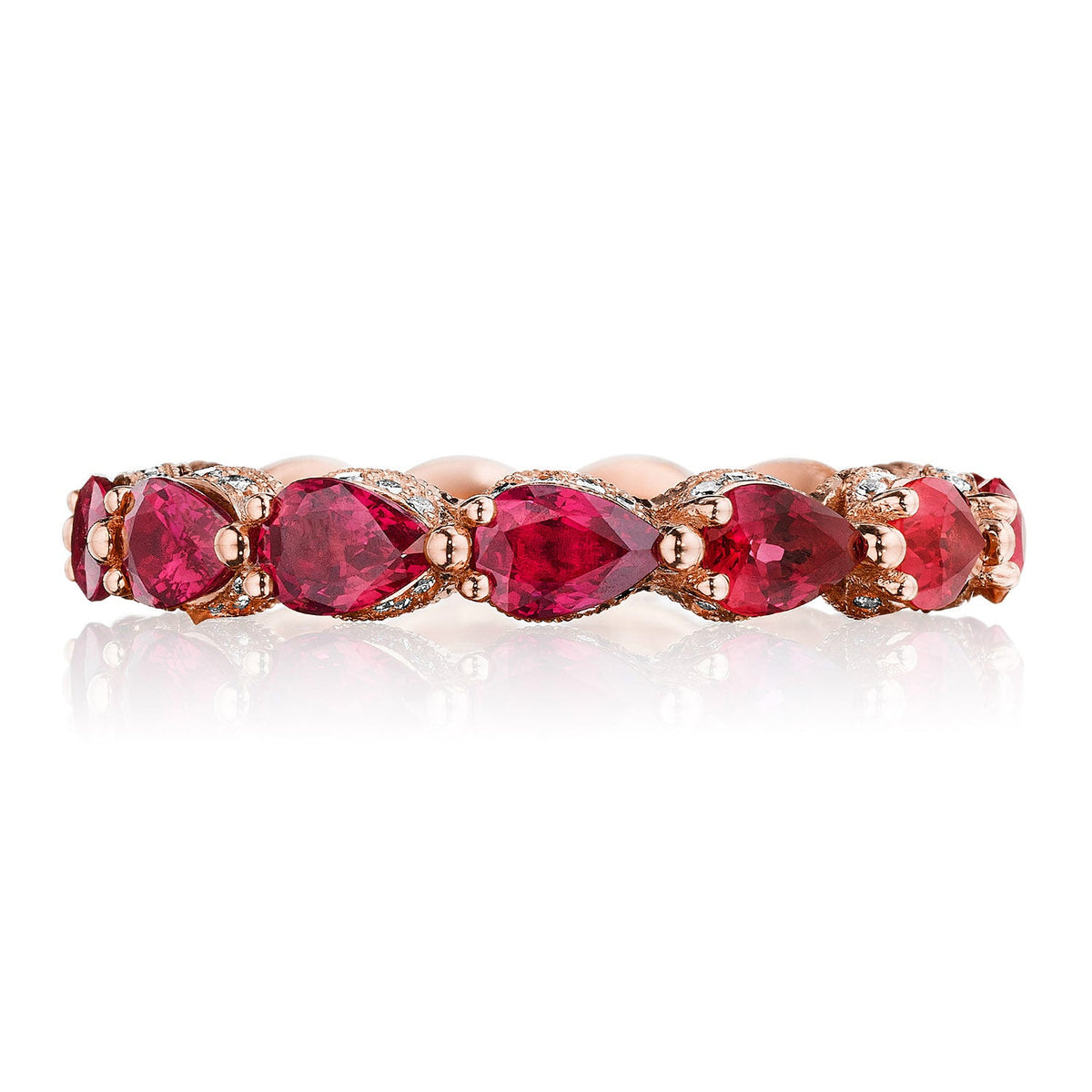 Pear Cut Ruby Eternity Band