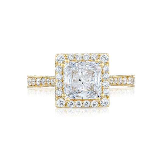 Tacori 18k Yellow Gold RoyalT Princess Diamond Engagement Ring Setting (0.98 CTW)