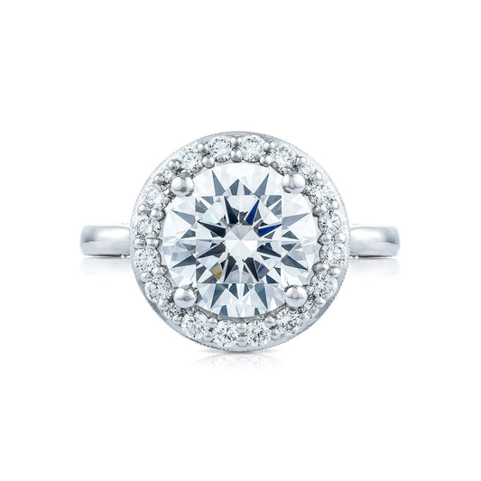 Tacori Platinum RoyalT Round Diamond Engagement Ring Setting (0.68 CTW)