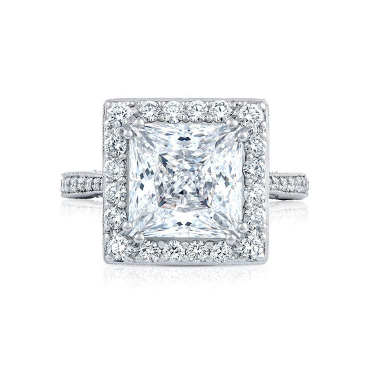 Tacori Platinum RoyalT Princess Diamond Engagement Ring Setting (1.06 CTW)