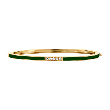 MICHAEL M Bracelet 14k Yellow Gold / Green / Small Chroma Pavé Stacking Bracelet BR482