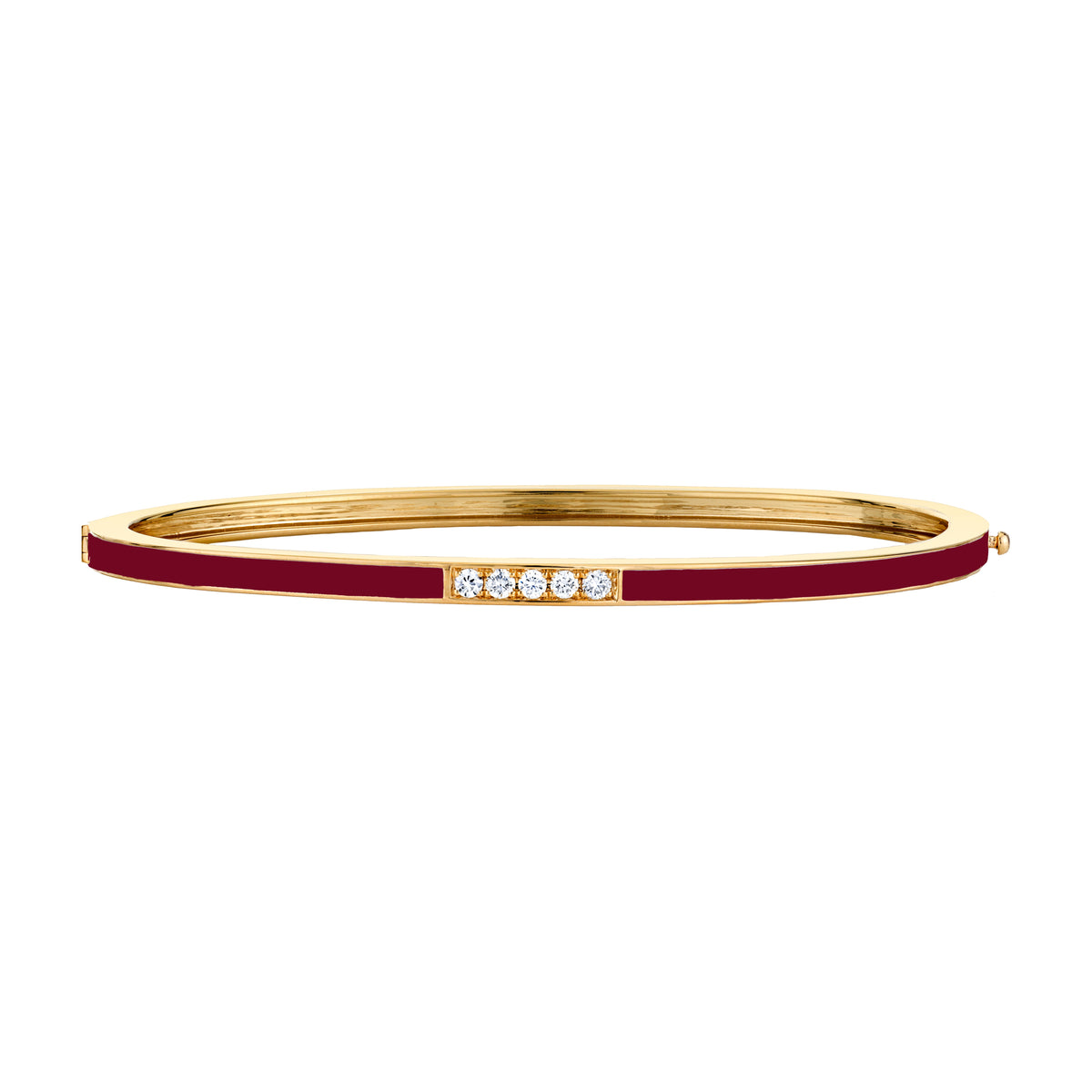 MICHAEL M Bracelet 14k Yellow Gold / Magenta / Small Chroma Pavé Stacking Bracelet BR482